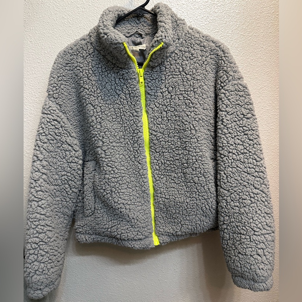 L.A. Hearts Fluffy Faux Sherpa Zip Up Bomber